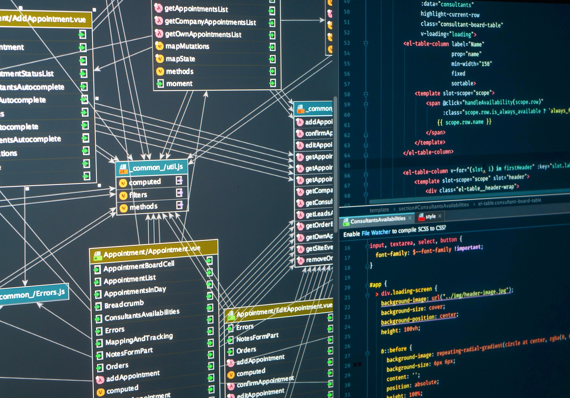 Back-end project architecture development. Database Development Planning